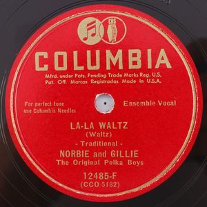 Norbie And Gillie - La-La Waltz / Tinker Polka - 1950 10" 78 rpm Record 12485-F